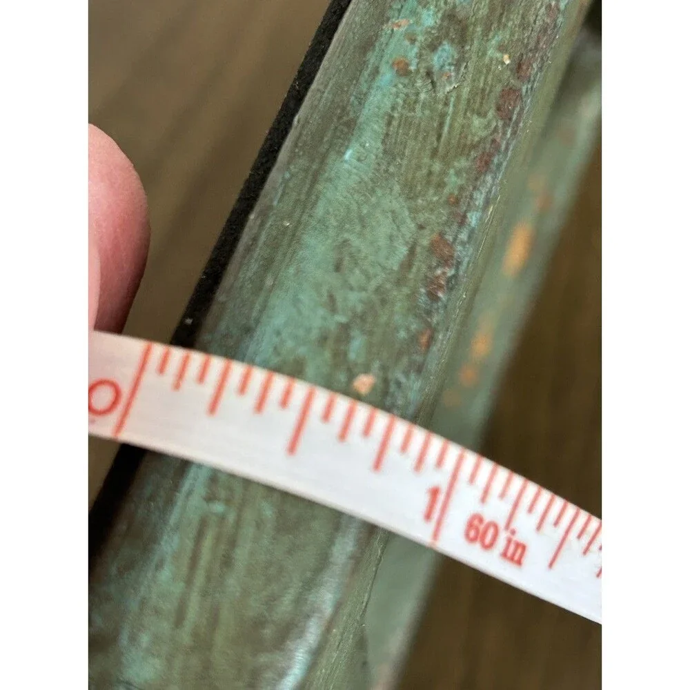 Pier 1 Distressed Green Resin Picture Frame 8” x 6.25” Center Glass 4 in x 6 in